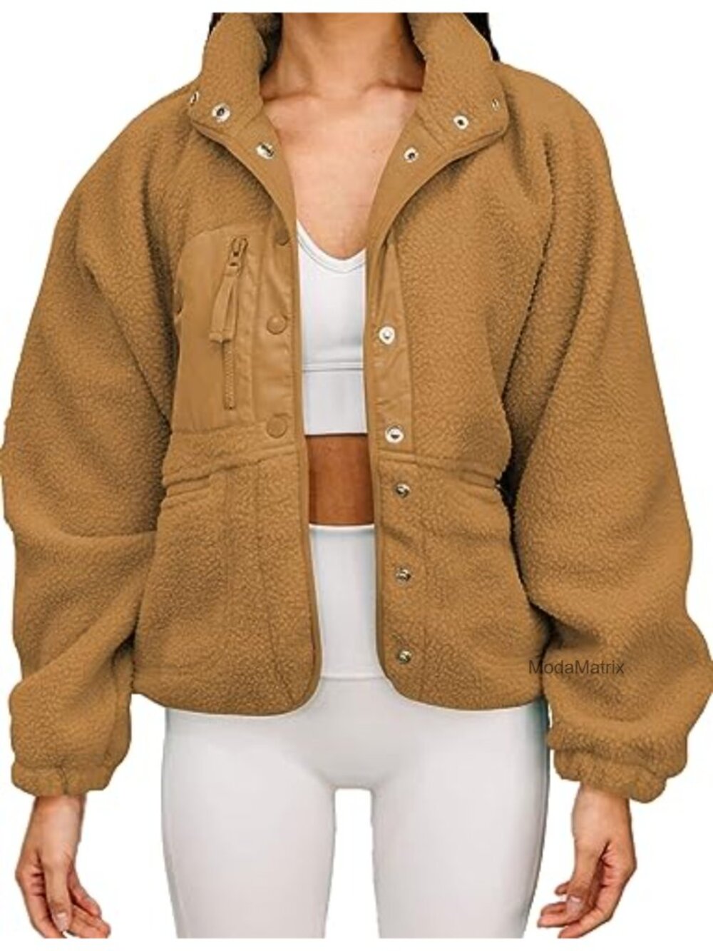 Faux Fur Teddy Jacket Women Winter Warm Fleece Zip Up Oversized Coat